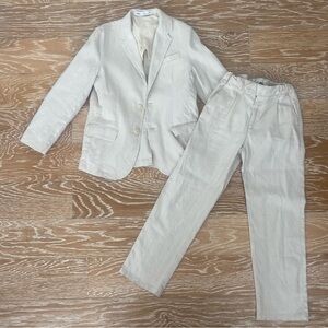 Zara Kids Light Beige Linen Suit
